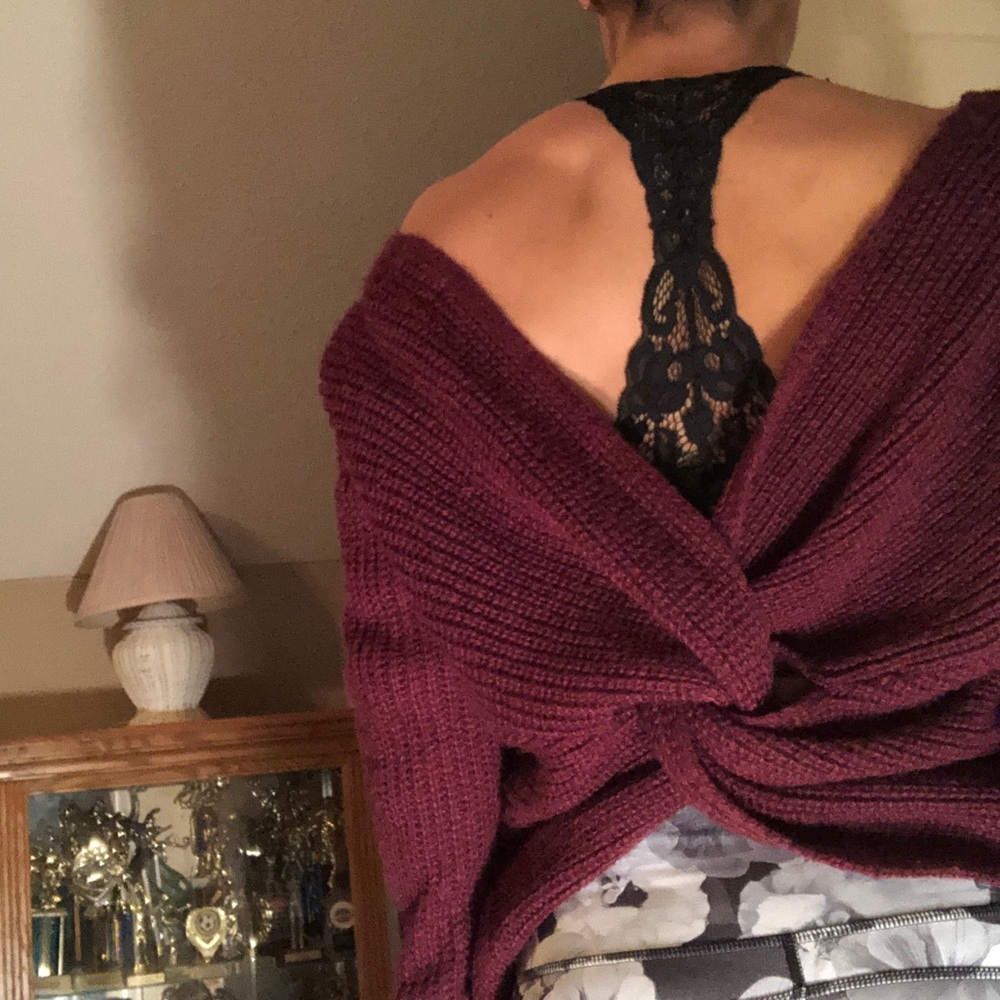 Open back sweater